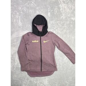 Nike Youth LeBron James purple Sweater Kids Sz M Hoodie 23 On Back